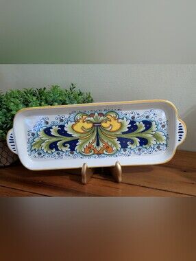 Nova Deruta Hand-Painted Ceramic Serving Tray